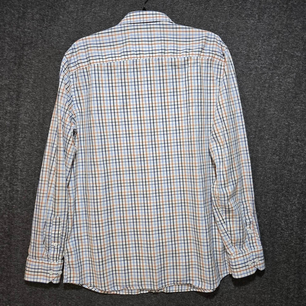 Johnston & Murphy Men's Check Twill Button Down Shirt Long Sleeve L Flip Cuff - Picture 9 of 10